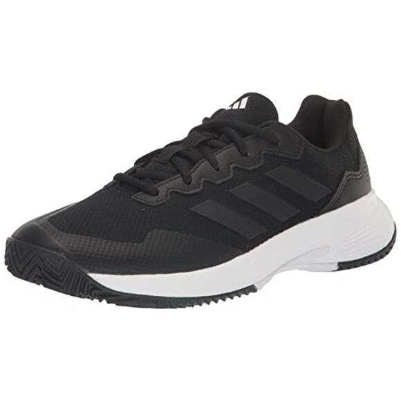 NWT adidas Men\'s Gamecourt 2.0 Tennis Sneaker, Black/Black/Grey, 12 main image 4